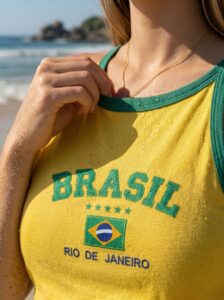 Autêntico Cropped do Brazil - Top Verde e Amarelo - Moda Brasileira — imagem 2