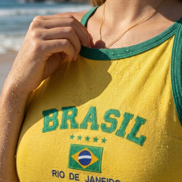 Autêntico Cropped do Brazil – Top Verde e Amarelo – Moda Brasileira - detail